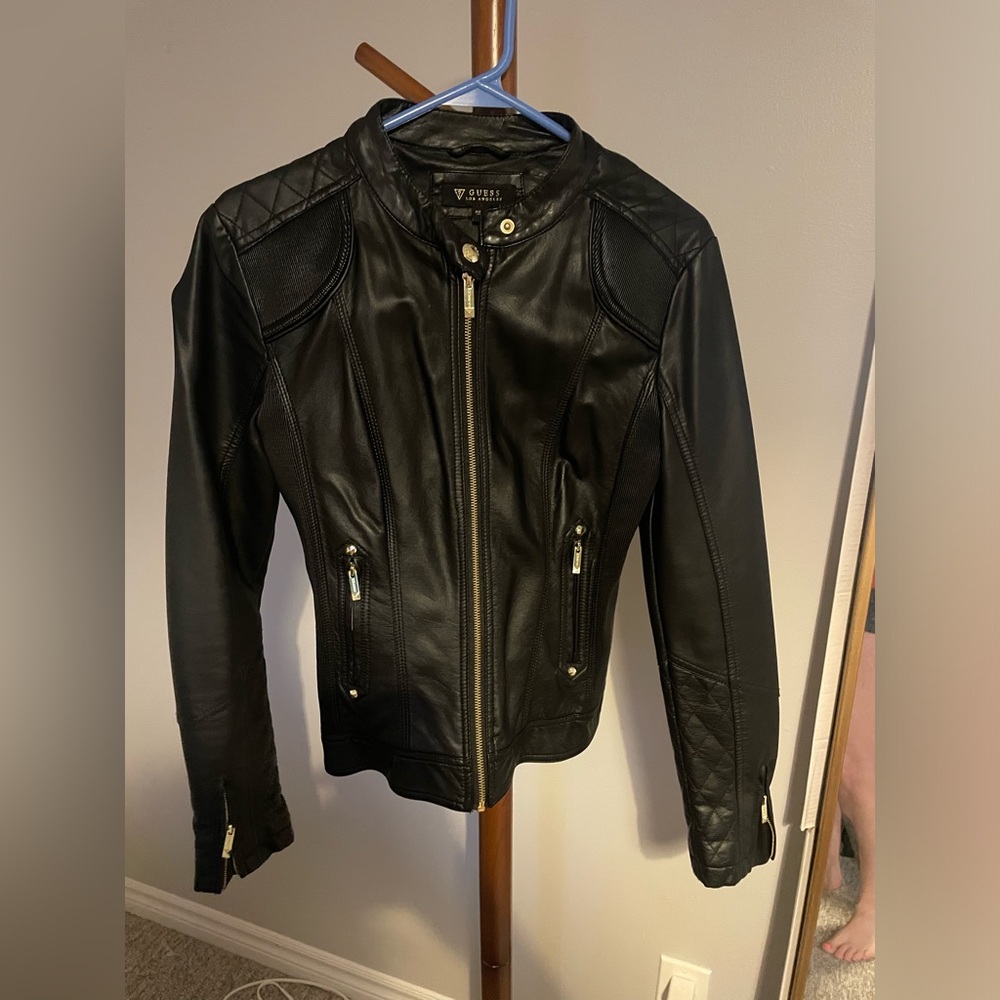 Guess faux leather motto jacket